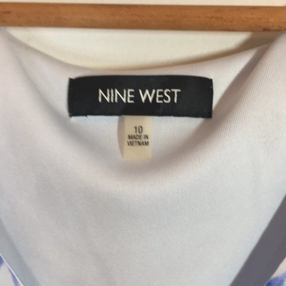 Nine West floral womens front slit dress half sleeve size 10 elastic waist NWOT - Picture 7 of 8